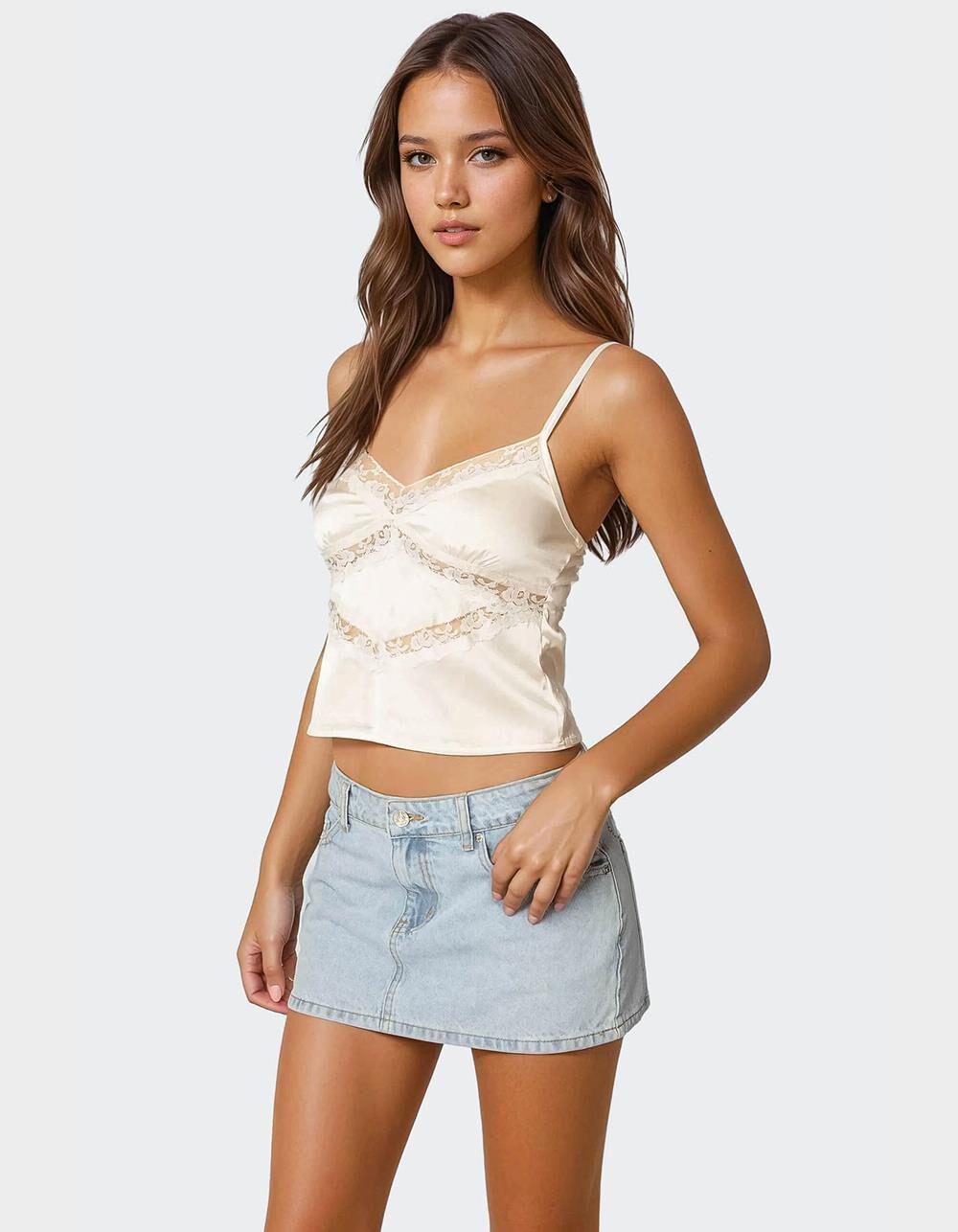 EDIKTED Tamar Satin Effect Tank Top Product Image