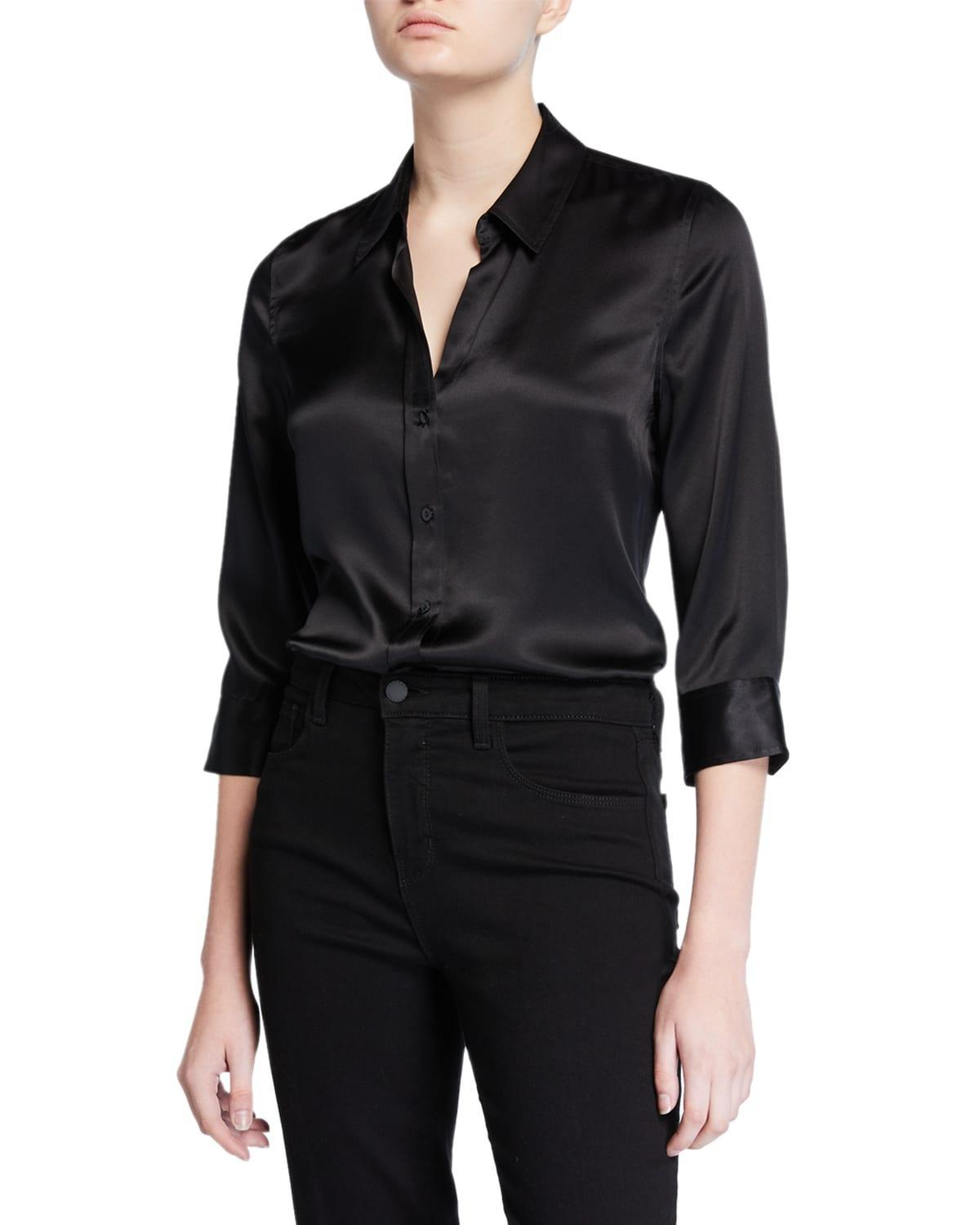 LAgence Dani Silk Charmeuse Blouse Product Image