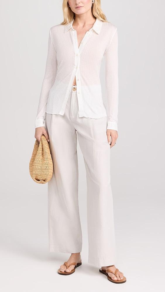 Vince High Waisted Casual Tailored Wide Leg Pants | Shopbop Product Image