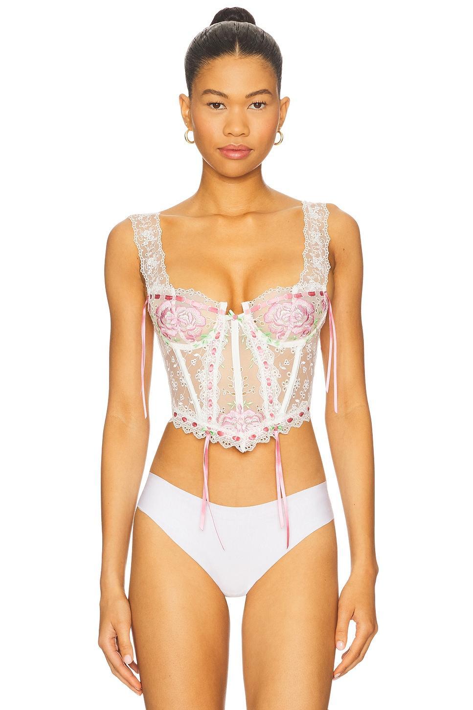 Rose Milk Eyelet Bustier For Love & Lemons Product Image