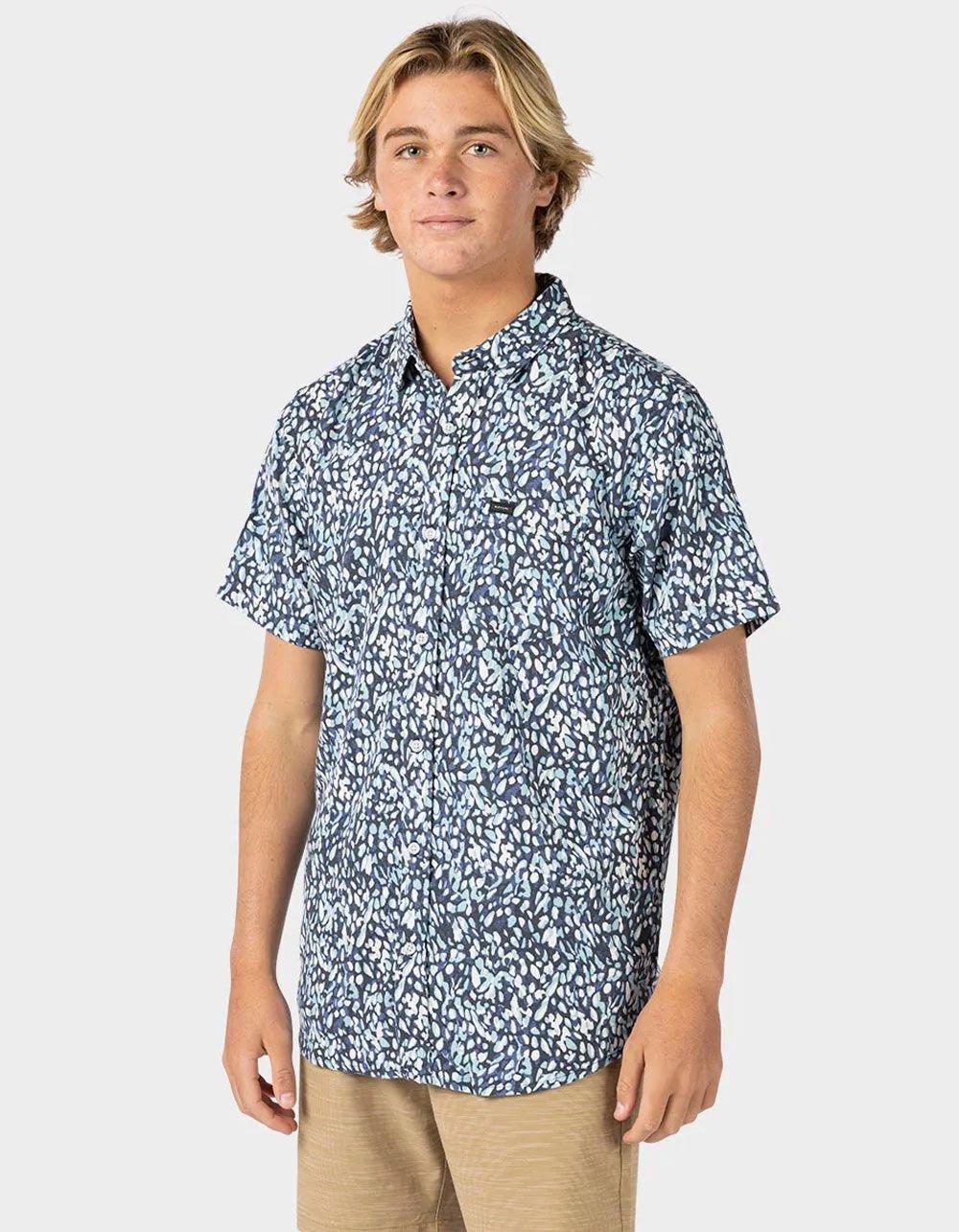 RIP CURL Motions Mens Button Up Shirt - BLUE Product Image