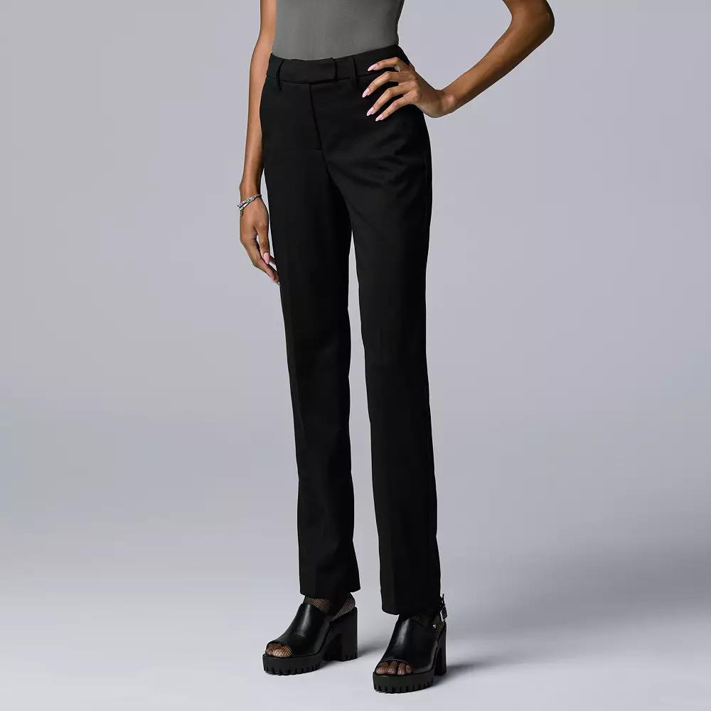 Petite Simply Vera Vera Wang High Rise Flare Trouser, Women's, Size: 10 Petite, Black Product Image