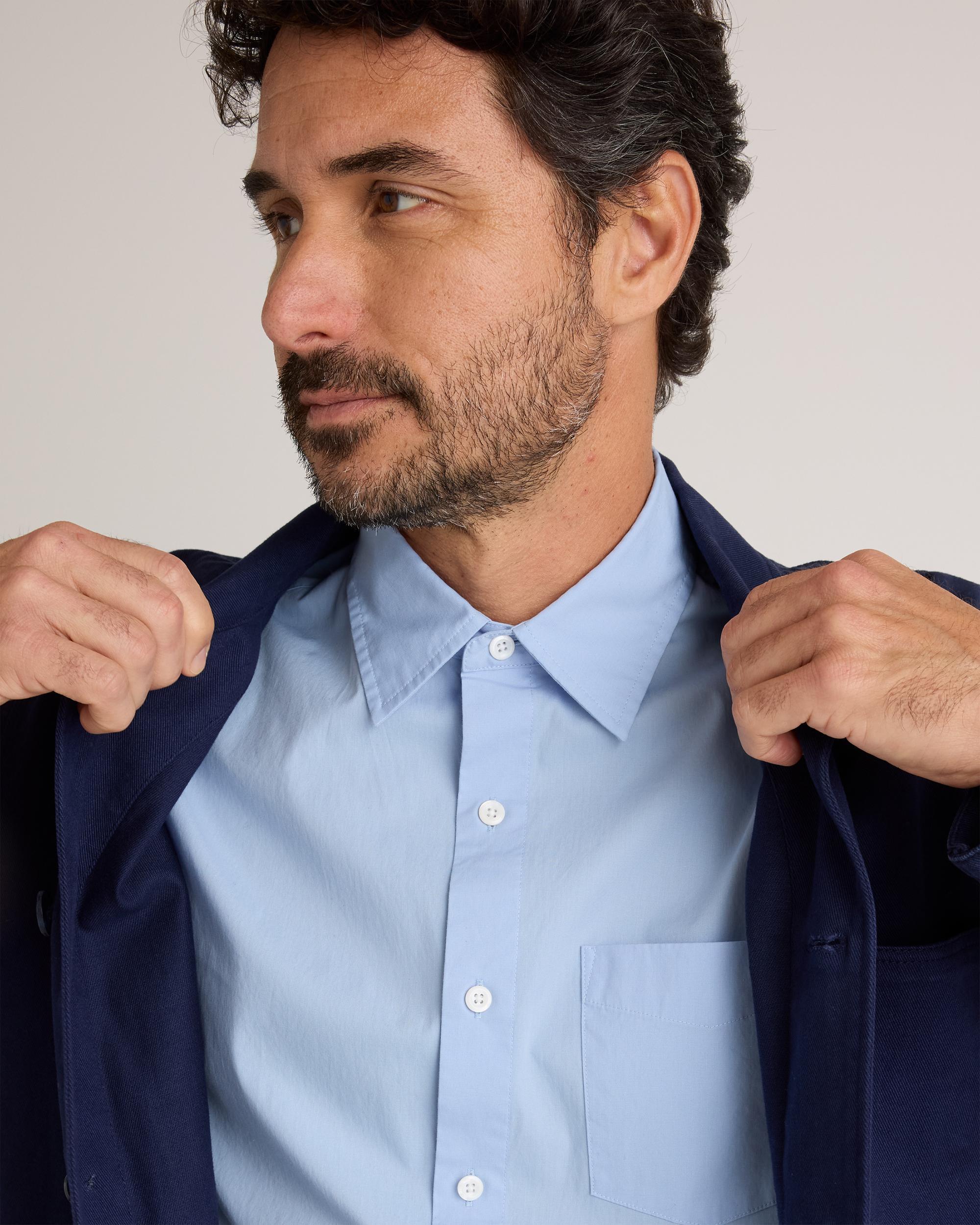 Quince | Men's Stretch Poplin Short Sleeve Shirt Organic Cotton Product Image