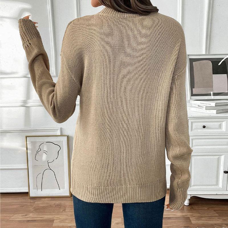 Drop Shoulder Round Neck Cherry Print Sweater Product Image