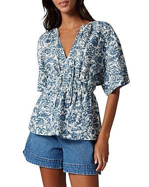 Joie Renae B Top (Porcelain/Indian Teal) Women's Clothing Product Image