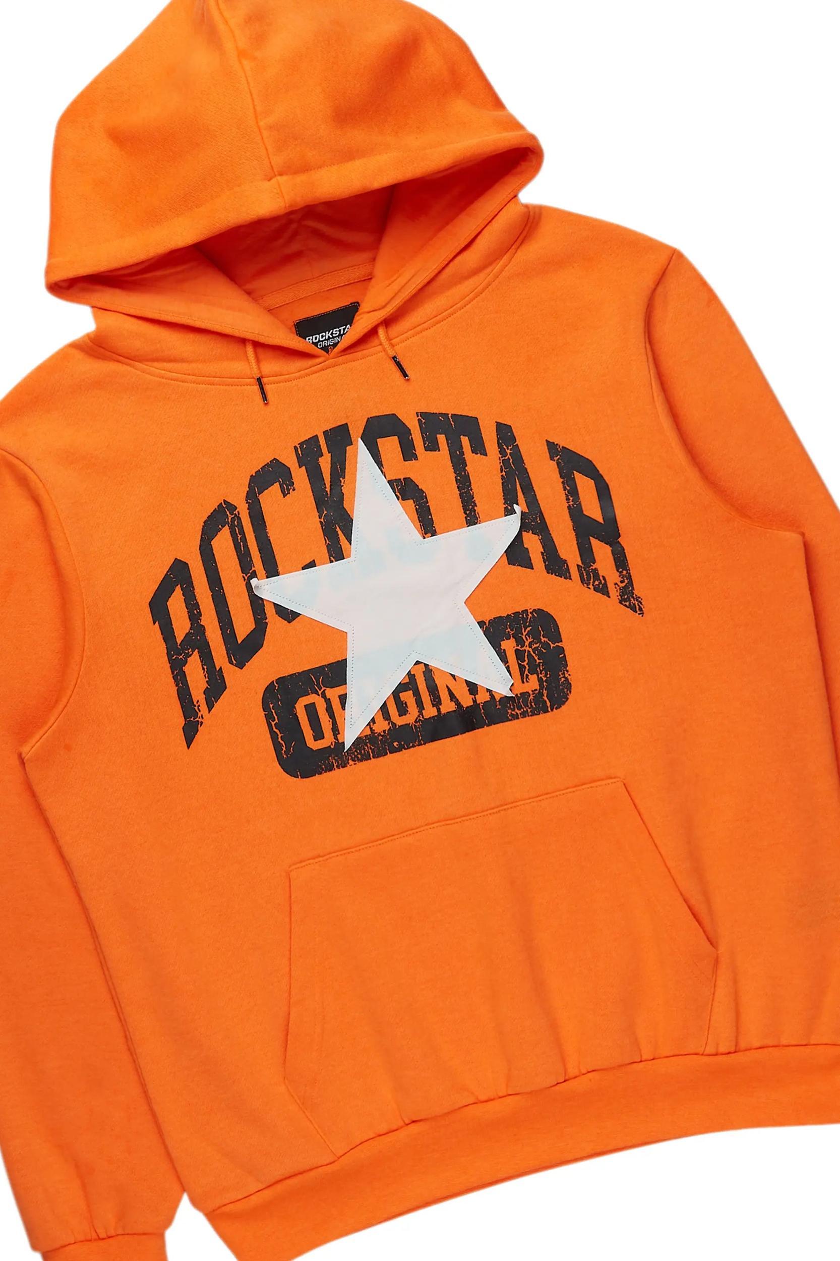 Mallor Orange Baggy Stacked Hoodie Track Set Male Product Image