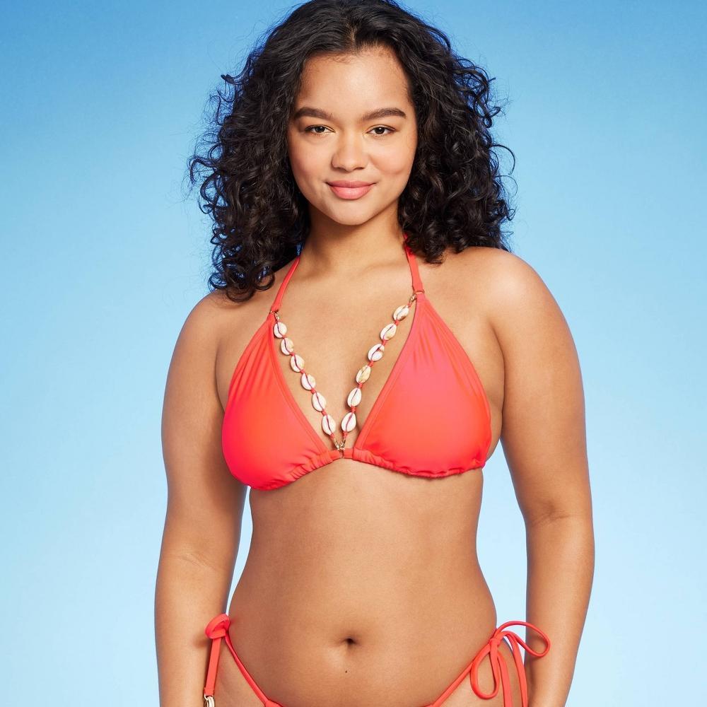 Women's Triangle Bikini Top with Removable Shell Trim - Wild Fable™ Product Image