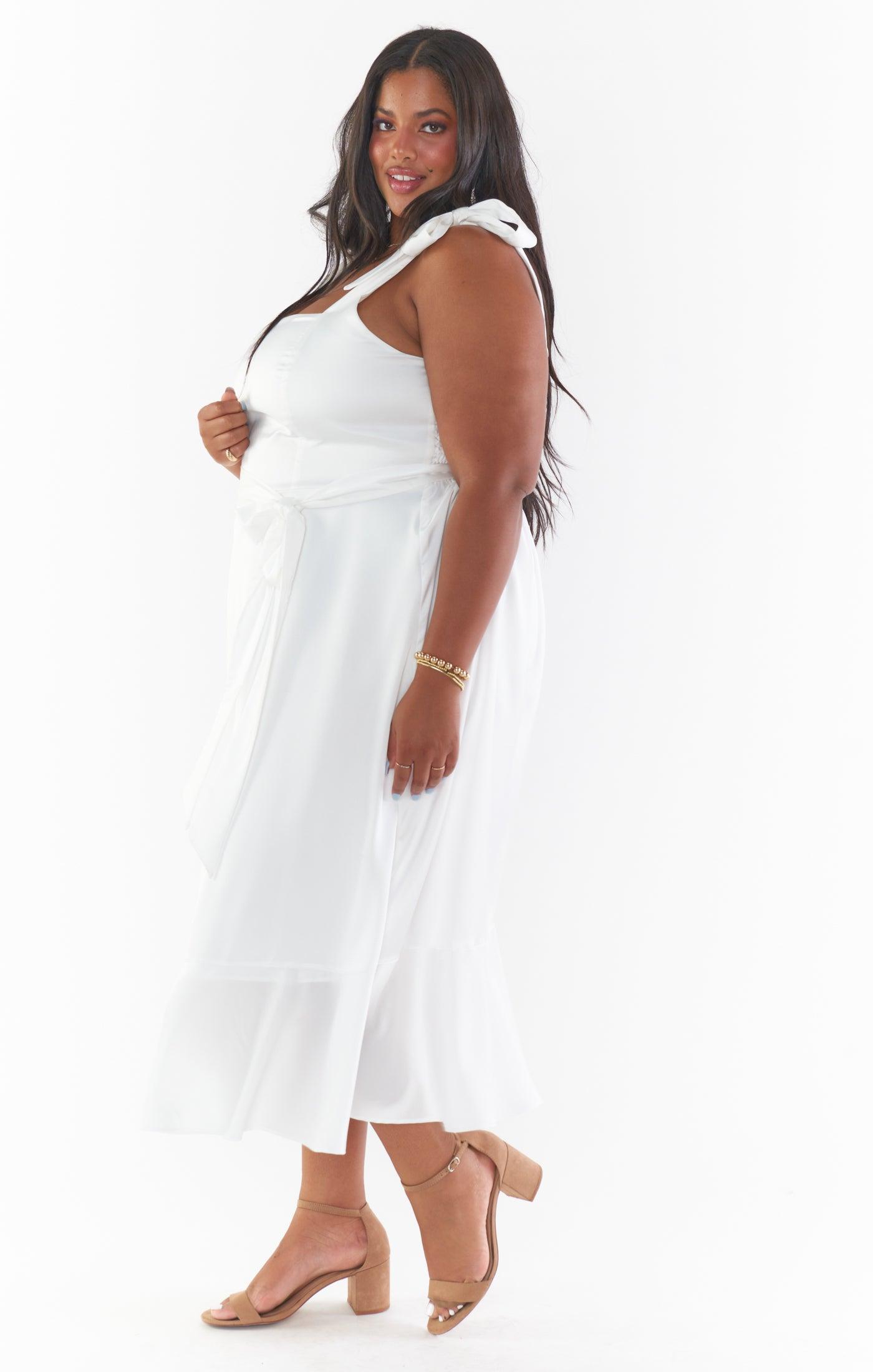 Garden Midi Dress ~ Ivory Luxe Satin Product Image
