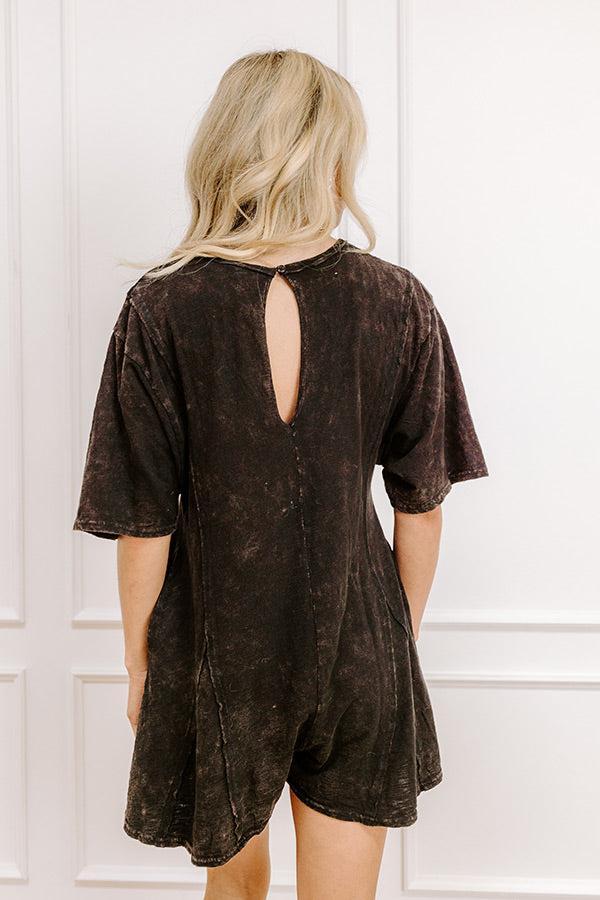 Casual Convo Vintage Wash Romper in Vintage Black Product Image
