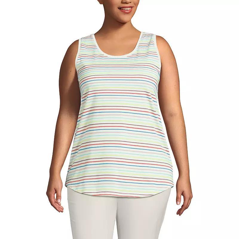 Plus Size Lands' End Scoopneck Tunic Tank Top, Women's, Size: 2XL, Limoncello Yellow Product Image