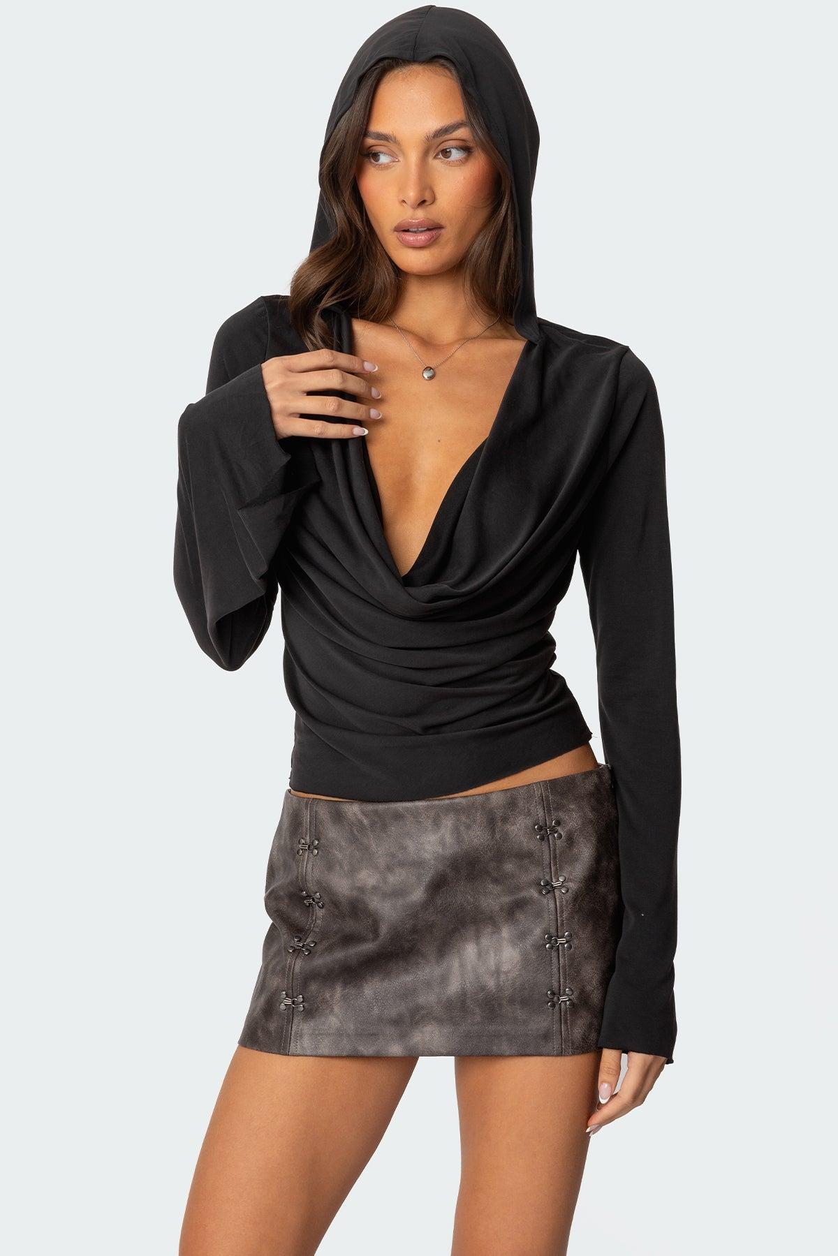 Camille Faux Leather Mini Skort Product Image