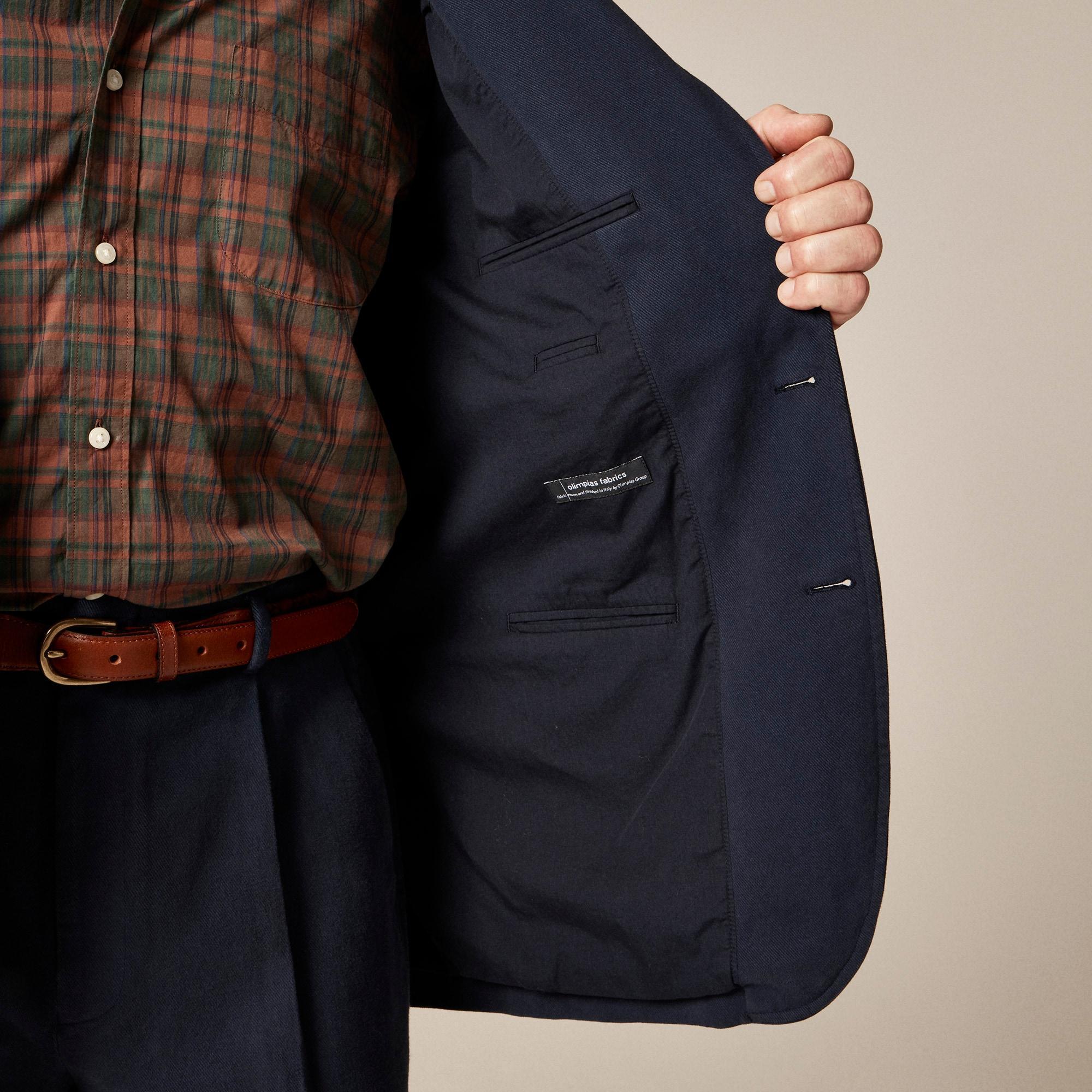 Relaxed-fit suit jacket in garment-dyed Italian cotton twill Product Image