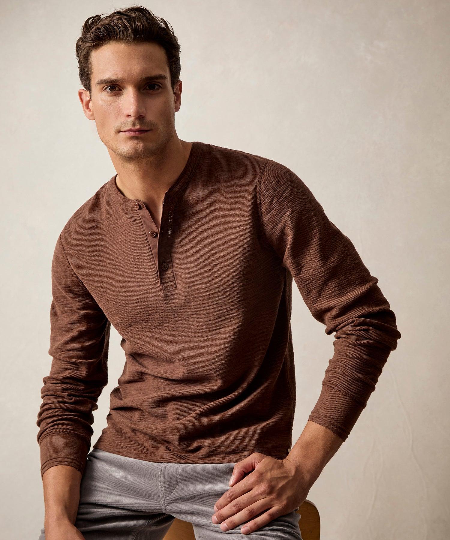 Lightweight Mini Waffle Henley Product Image
