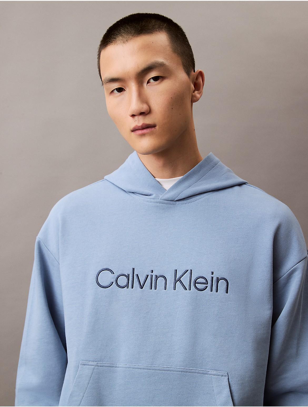 Calvin Klein Mens Standard Logo French Terry Relaxed Hoodie Product Image