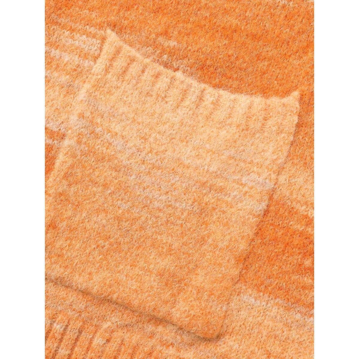 Plus Size Ombre Patch Pocket Drop Shoulder Cardigan Brightorange Women Casual Loose Long Sleeve Everyday Cardigans BloomChic 26/4X Product Image