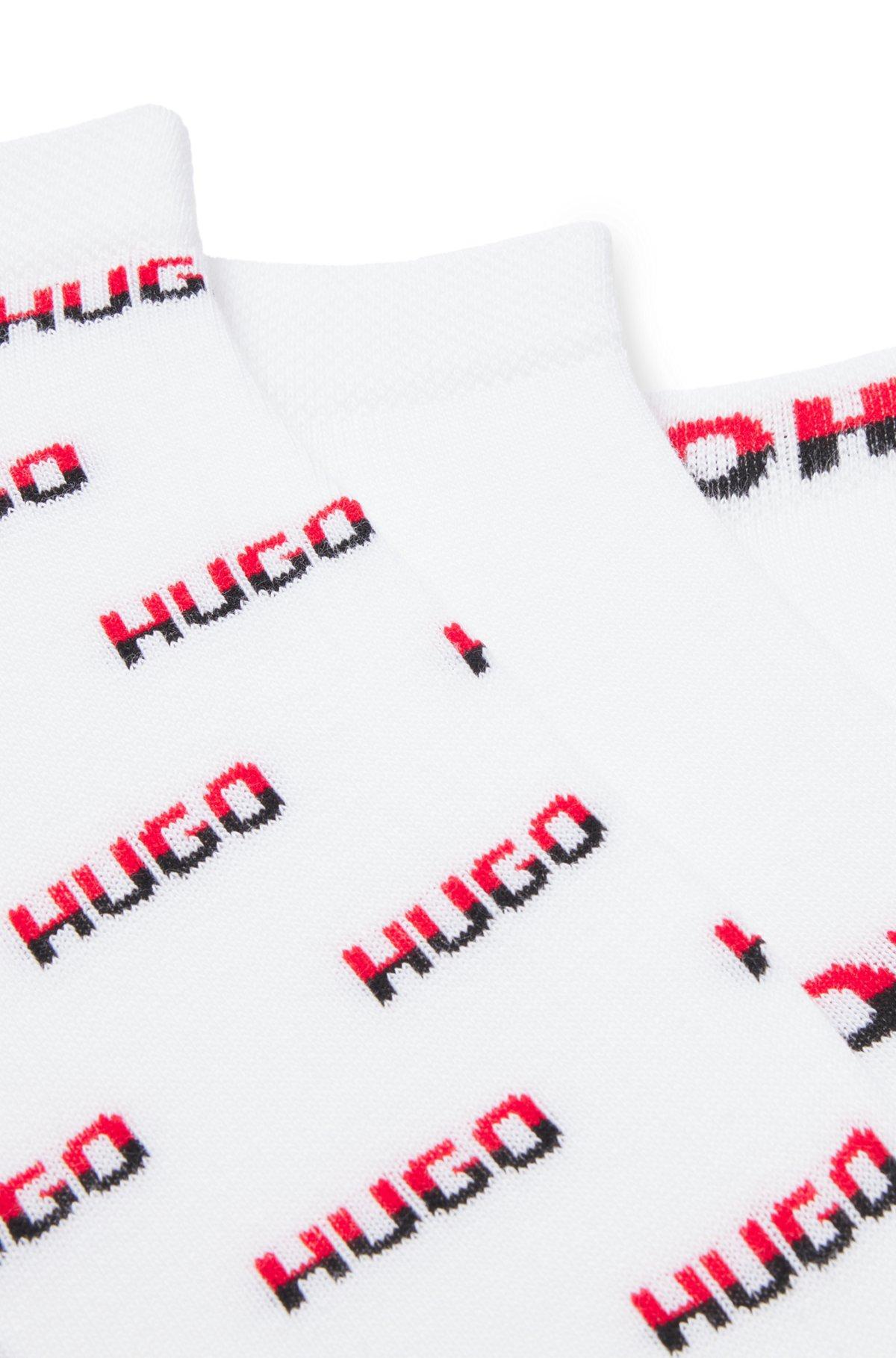HUGO - Three-pack of ankle-length socks with two-tone logos - White Product Image