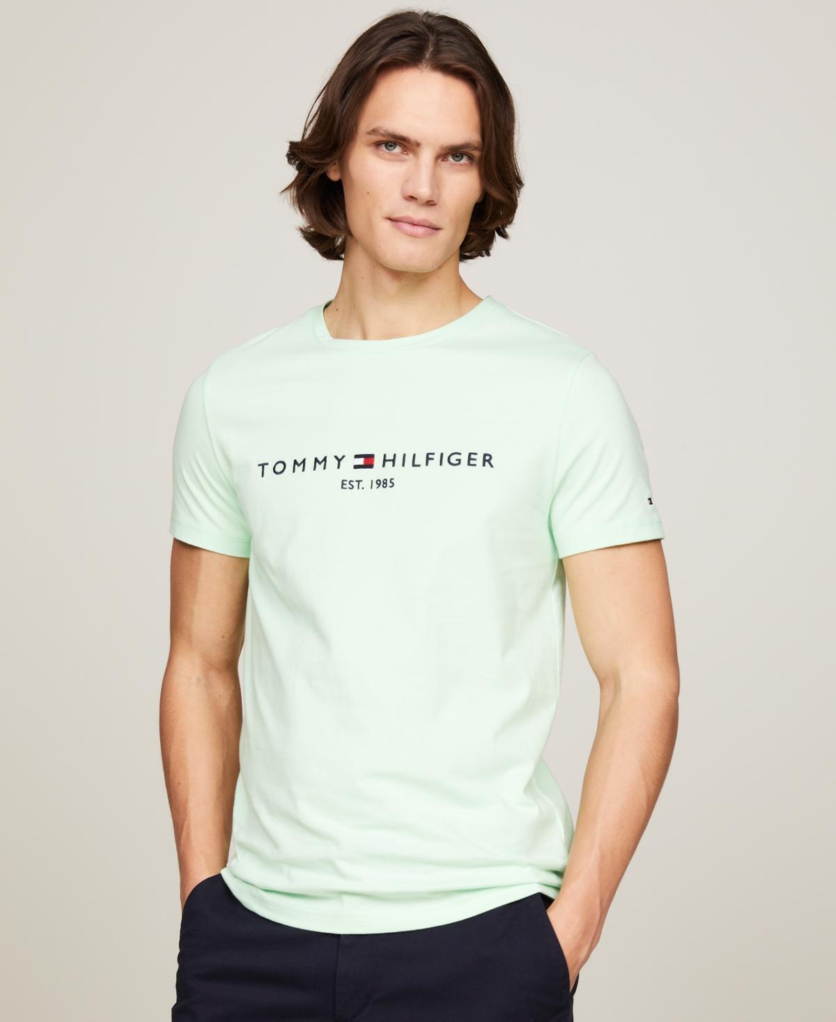 Tommy Hilfiger Mens Embroidered Logo Slim-Fit Crewneck T-Shirt Product Image