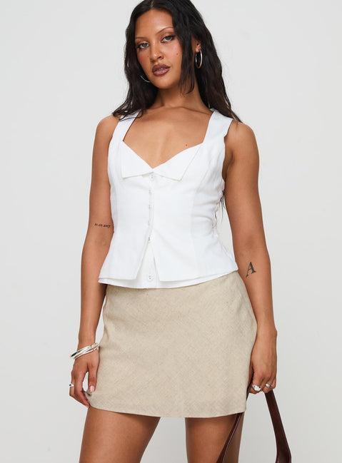 Dapple Bias Mini Skirt Beige Product Image