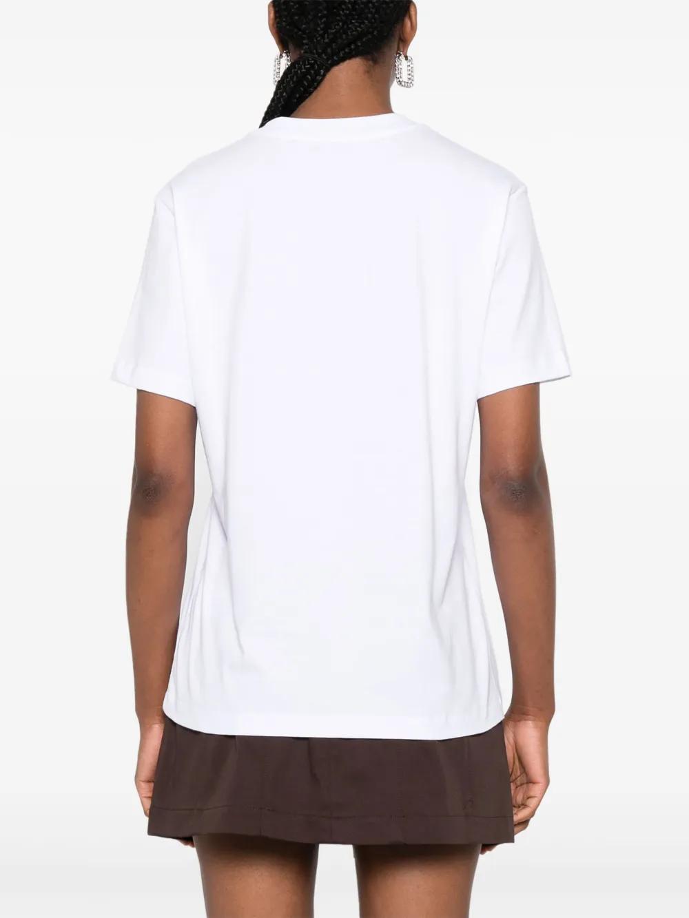 MSGM Logo-embroidered Cotton T-shirt In White Product Image