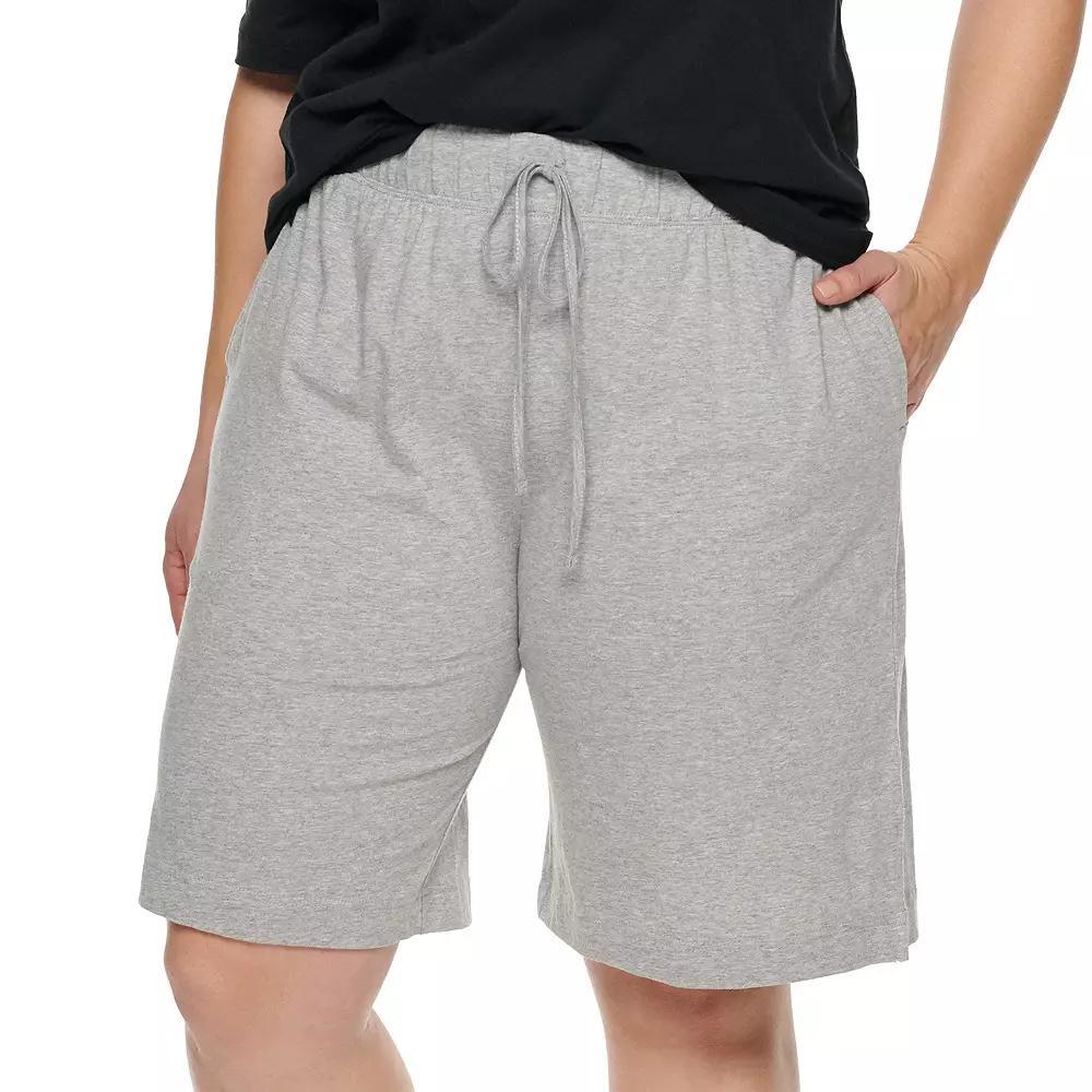 Plus Size Jockey Everyday Essentials Bermuda Pajama Shorts, Womens Grey Gray Product Image