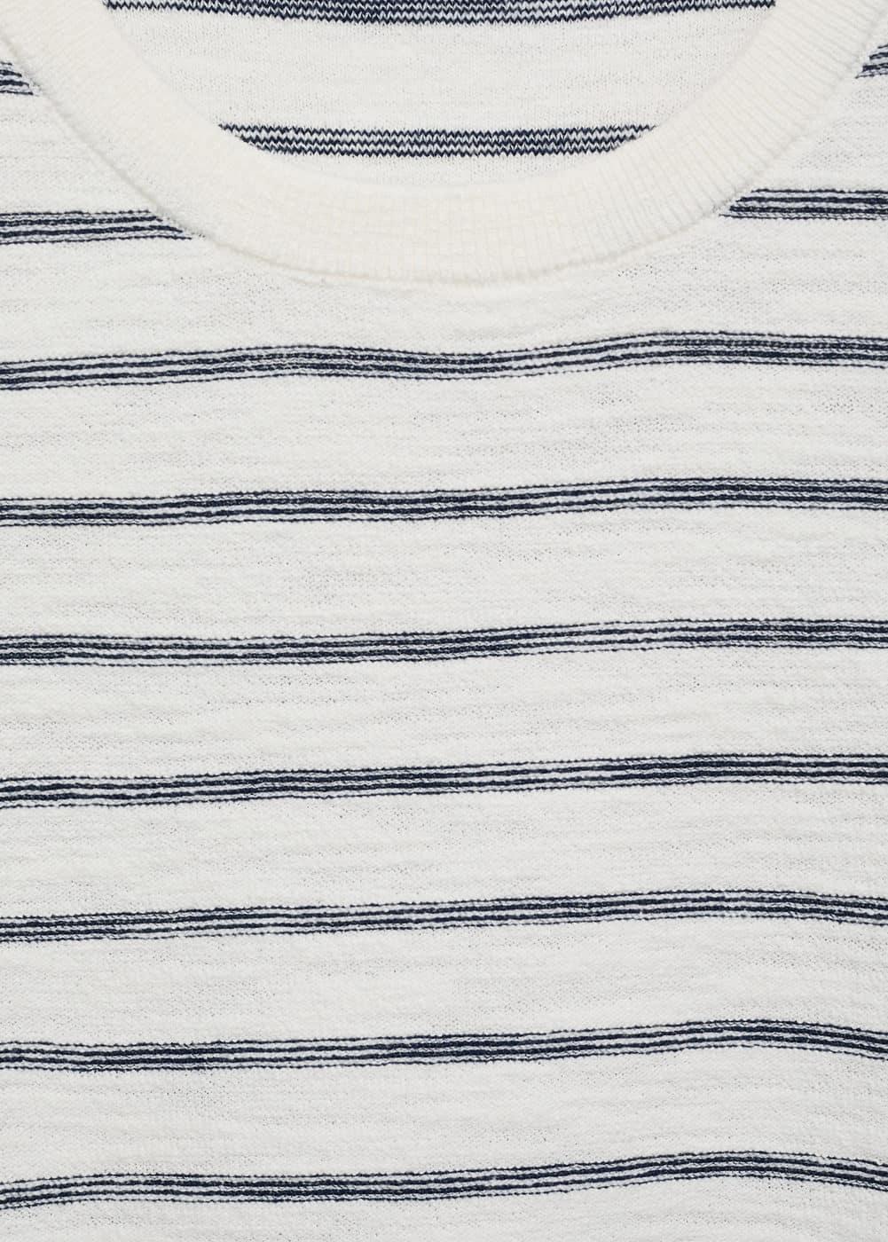 Striped knit cotton t-shirt - Men | MANGO USA Product Image