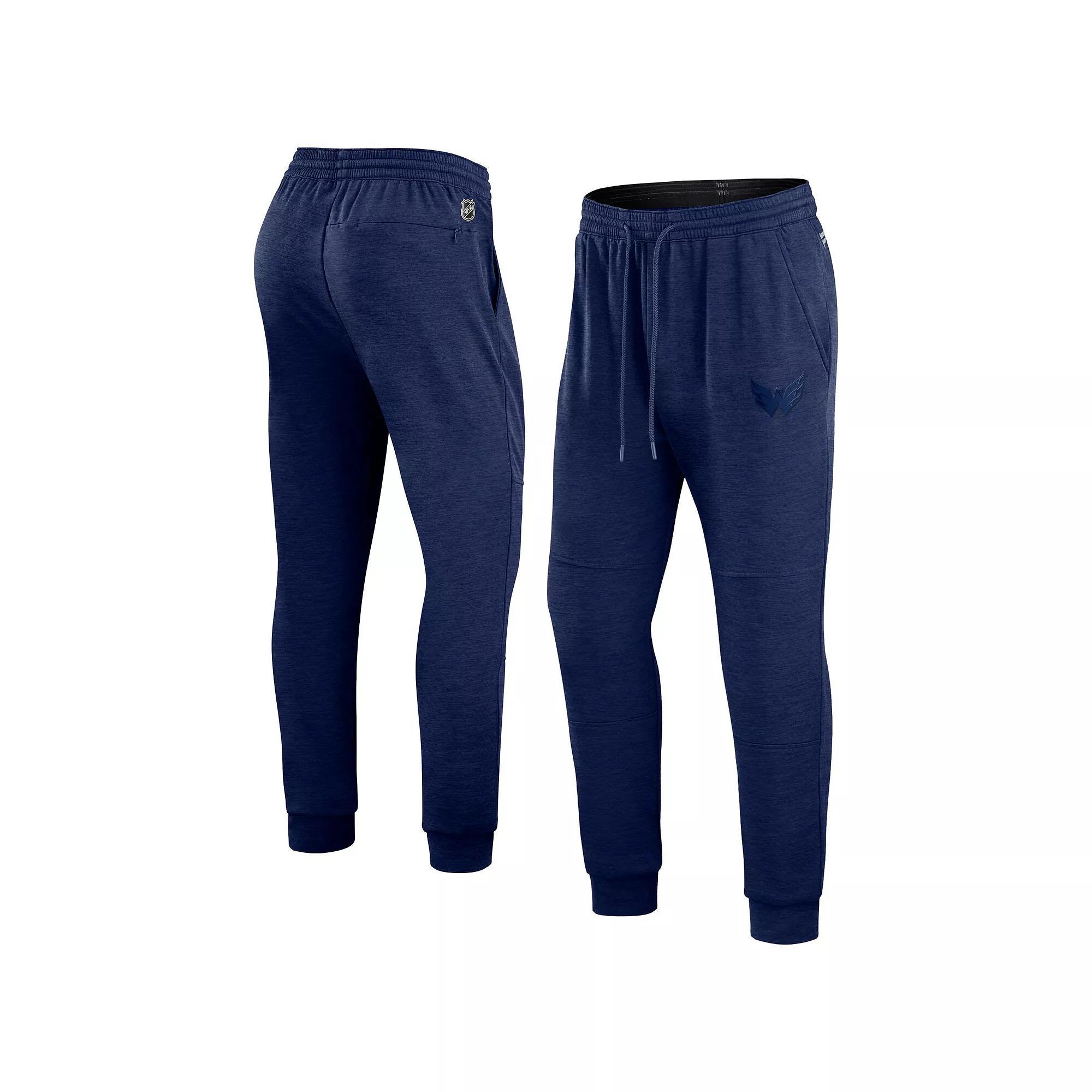 Men's Fanatics Branded Heather Navy Washington Capitals Authentic Pro Road Jogger Sweatpants, Size: Small, Blue Product Image