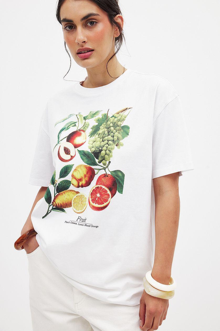 Printed Round Neck Oversized Tee Product Image