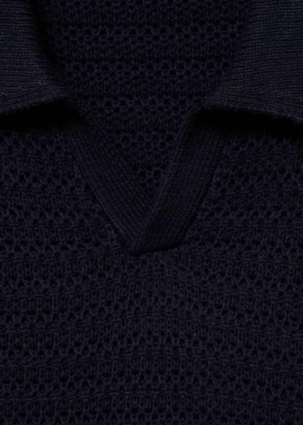 Braided knit polo shirt - Men | MANGO USA Product Image