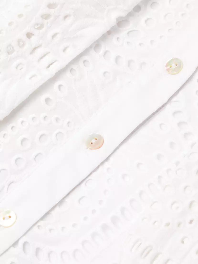 Cotton Tie-Waist Puff-Sleeve Minidress Product Image