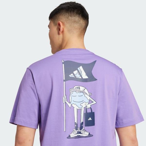 adidas Earth Day Graphic Tee Off White XL Mens Product Image
