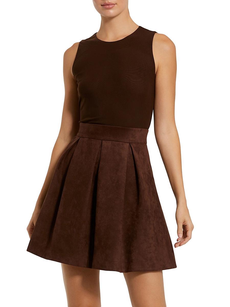 Womens Mix Media A-Line Minidress Product Image