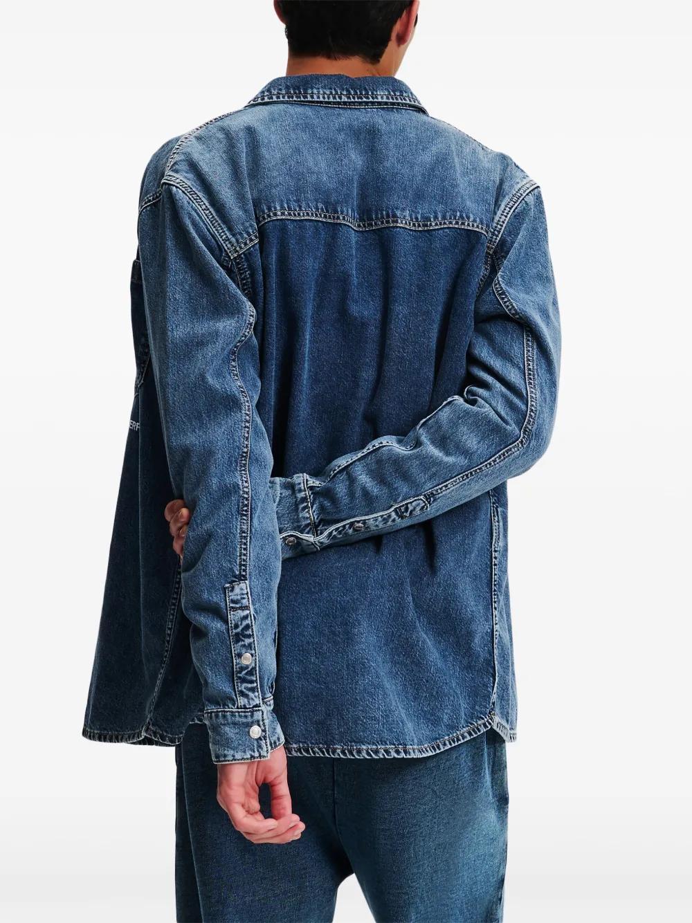 embroidered denim shirt Product Image
