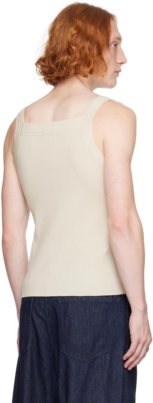 DRIES VAN NOTEN Off-white Square Neck Tank Top In 5 Ecru Product Image