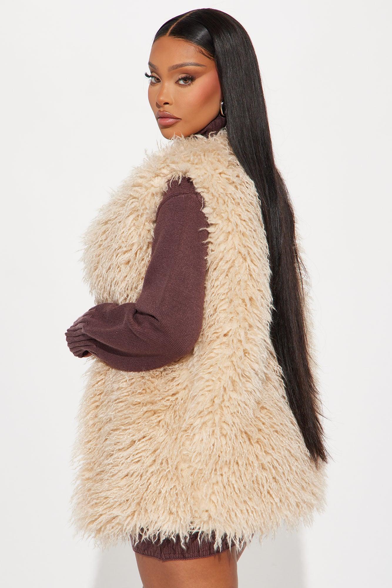 Sydney Faux Fur Vest - Tan Product Image