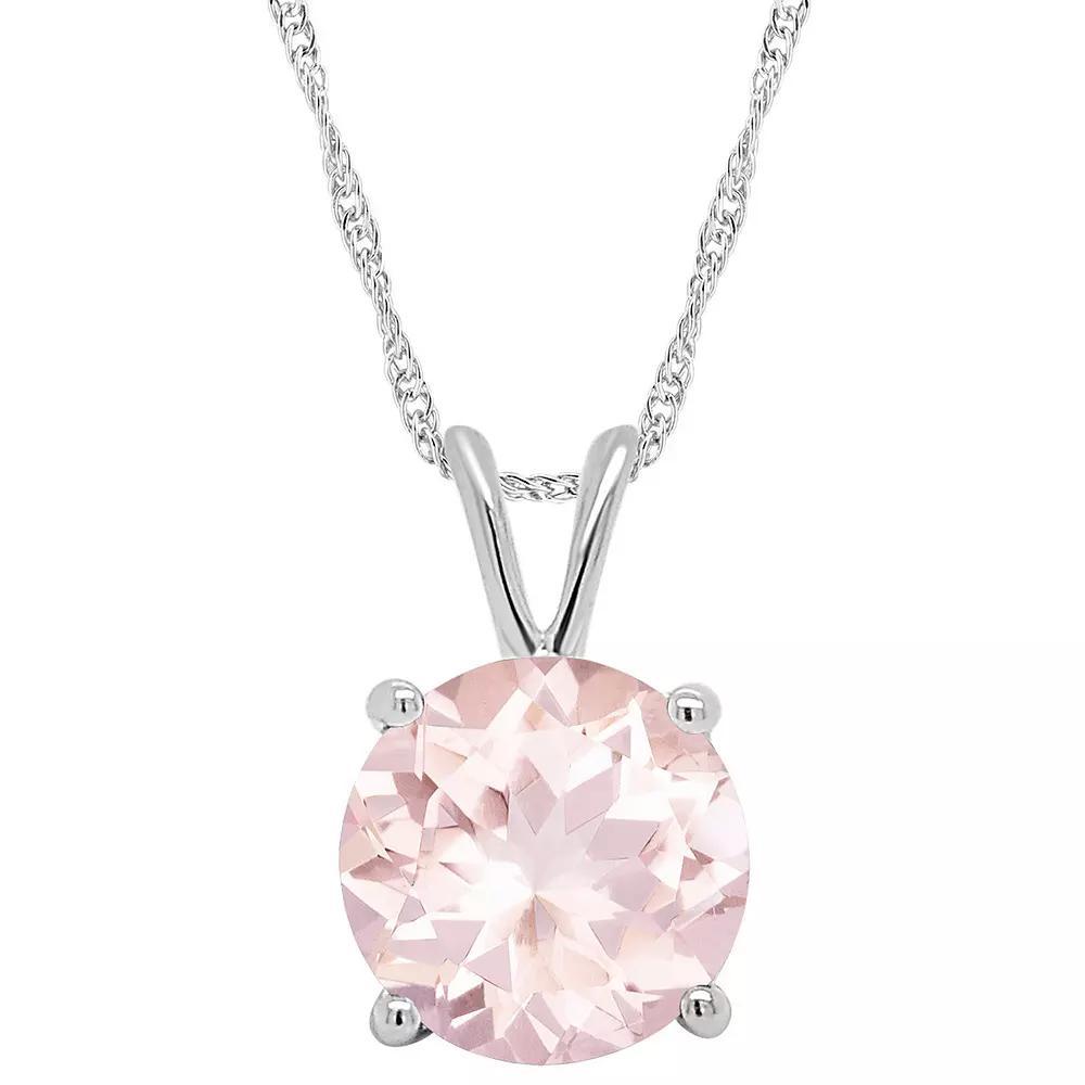 Alyson Layne 14k Gold Round Morganite Pendant Necklace, Women's, Size: 18", 14k Rose Gold Product Image