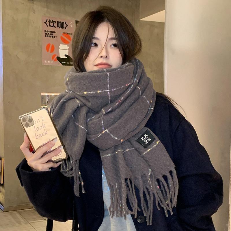 Plaid Fringed Scarf Product Image