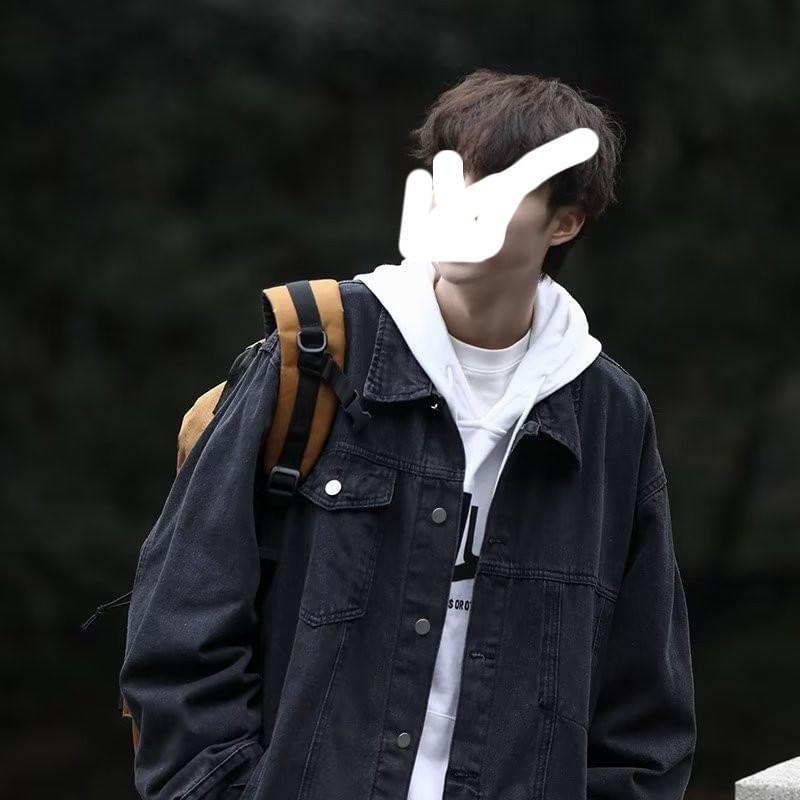 Lapel Collar Button Up Denim Trucker Jacket Product Image