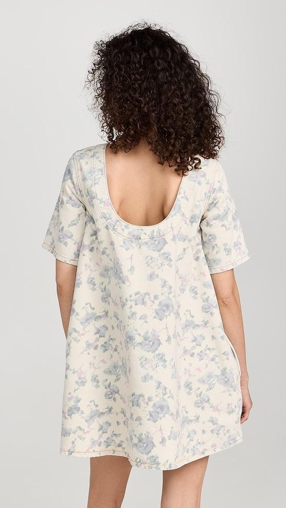 GANNI Floral Printed Denim Open Back Mini Dress | Shopbop Product Image
