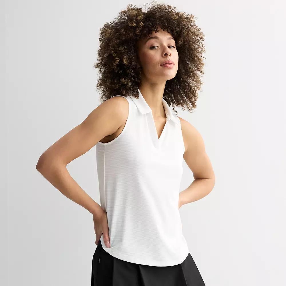 Women's Tek Gear® Mesh Polo Tank Top, Size: Medium, Modern White Product Image