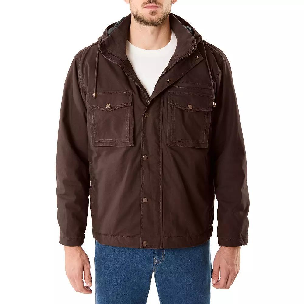 Smith's Workwear Sherpa-Lined Duck Canvas Hooded Work Jacket, Men's, Size: XXL, Brown Product Image