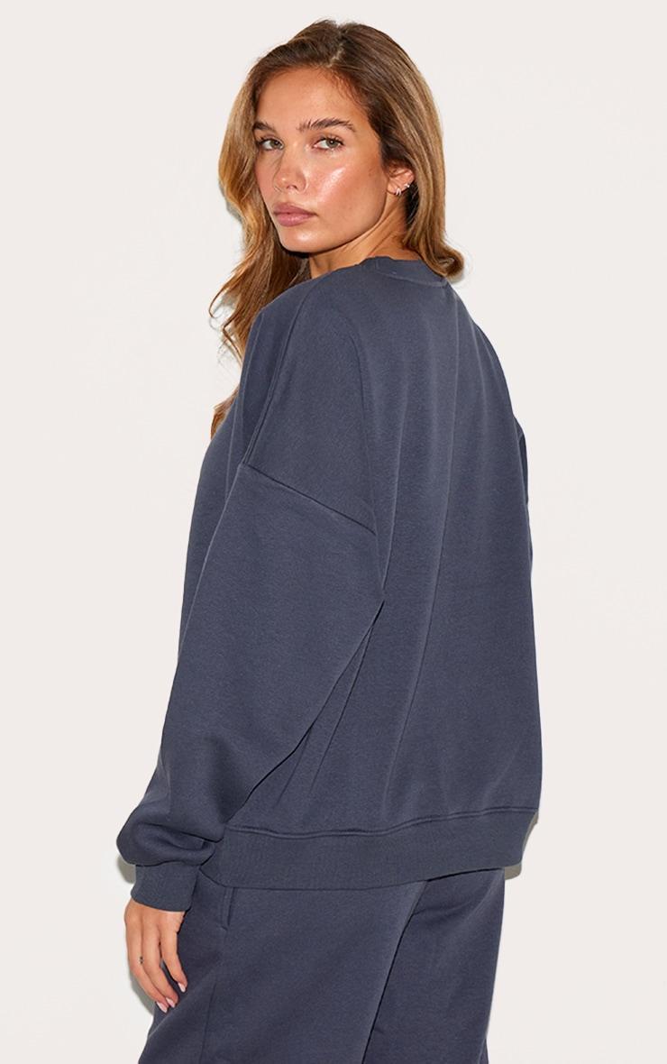 Navy Oversized Sweatshirt Tracksuit Set Product Image