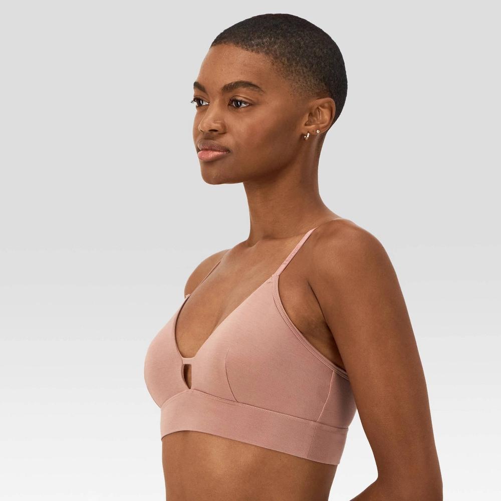 Hanes Originals Women's SuperSoft Longline Triangle Bra MHOT10 - Nude S: Adjustable Strap, Stretch Fabric Product Image