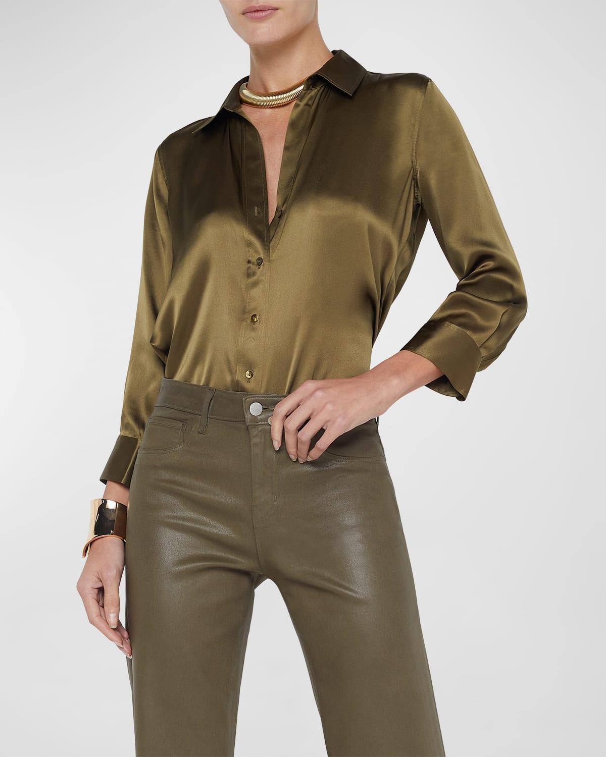 LAgence Dani Silk Charmeuse Blouse Product Image