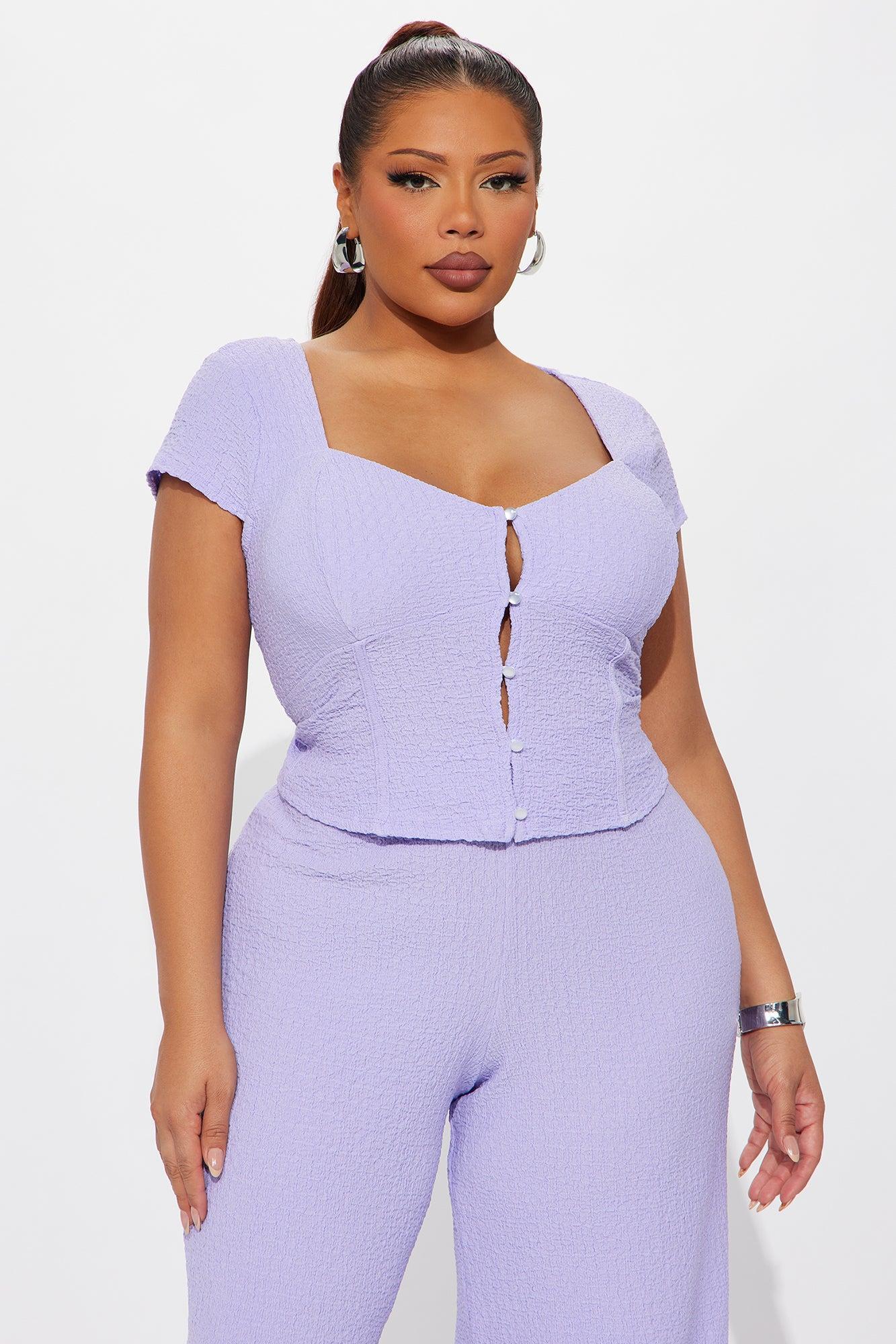 Tamaria Textured Pant Set - Purple Female Product Image