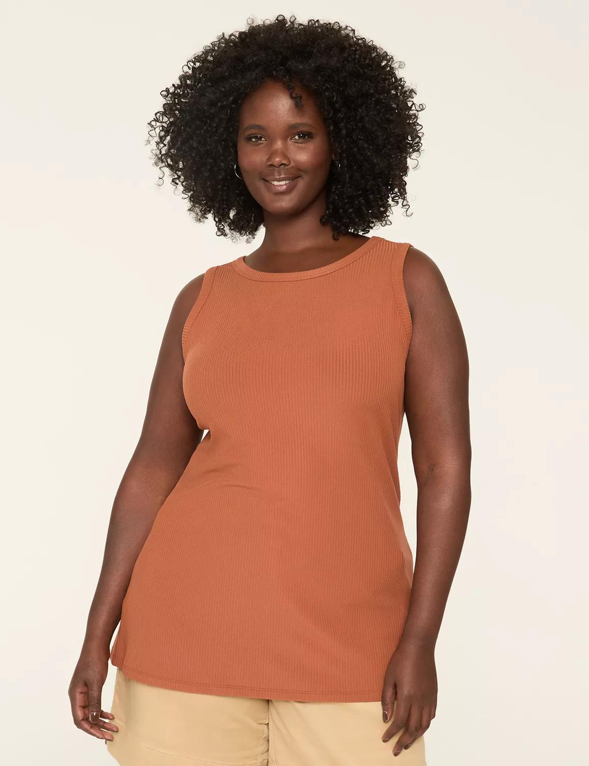 High-Neck Rib Tank Product Image