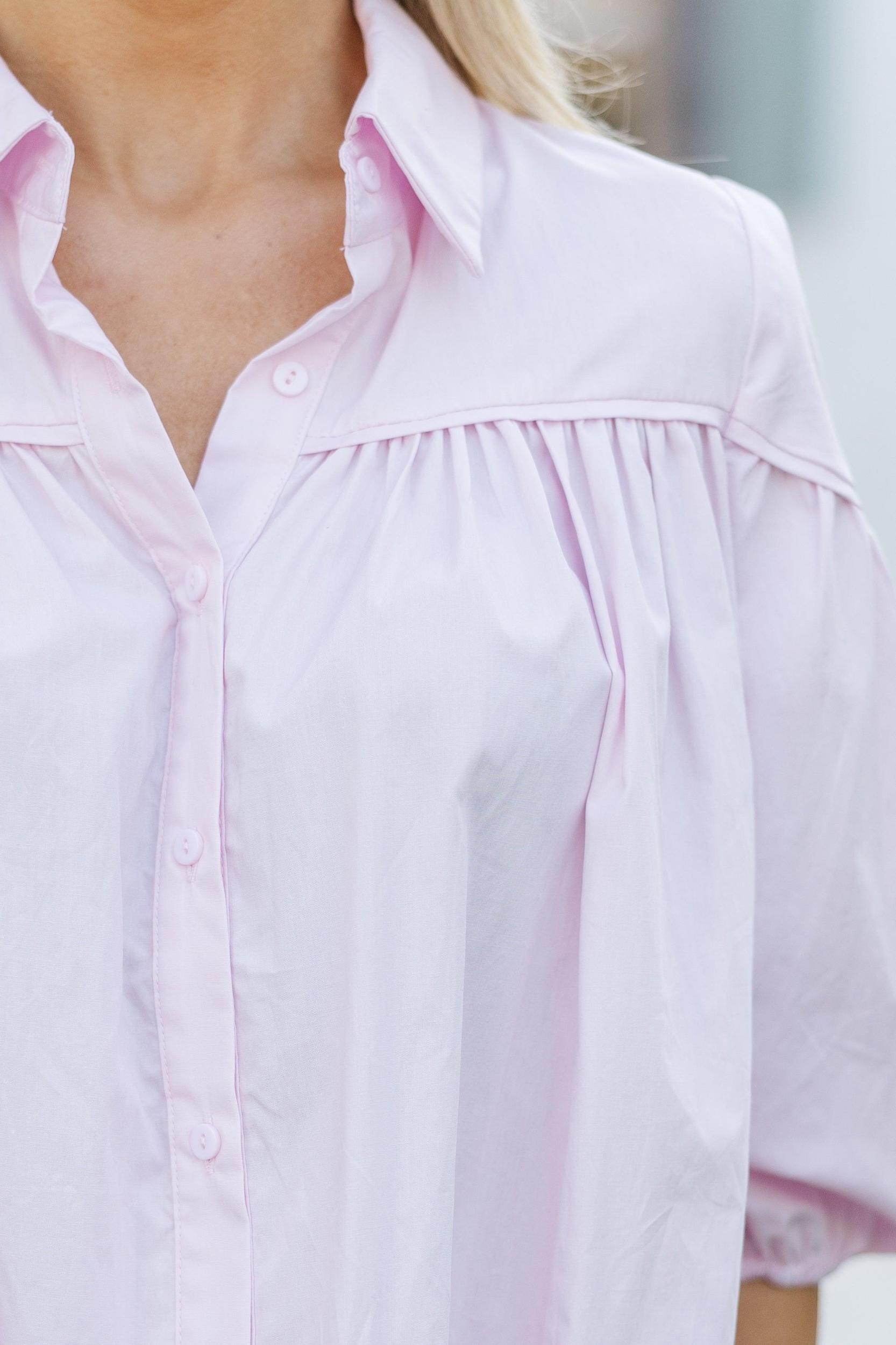 Better Than You Know Pink Puff Sleeve Blouse Female Product Image