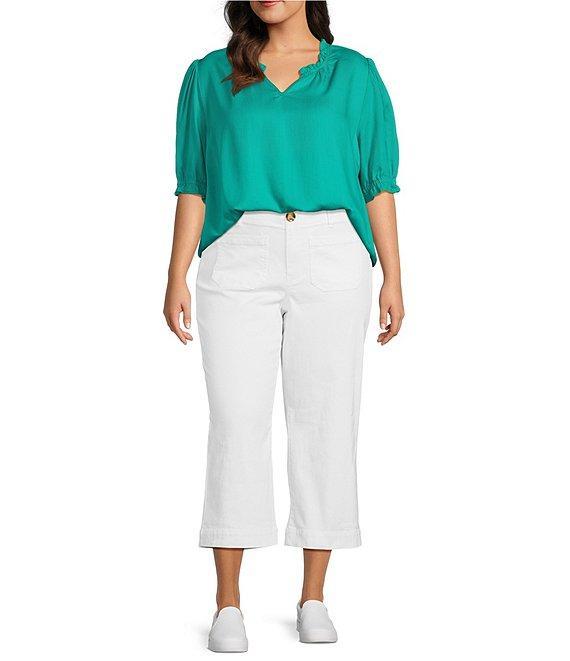 Nurture Plus Size Elbow Sleeve V-Neck Top Product Image
