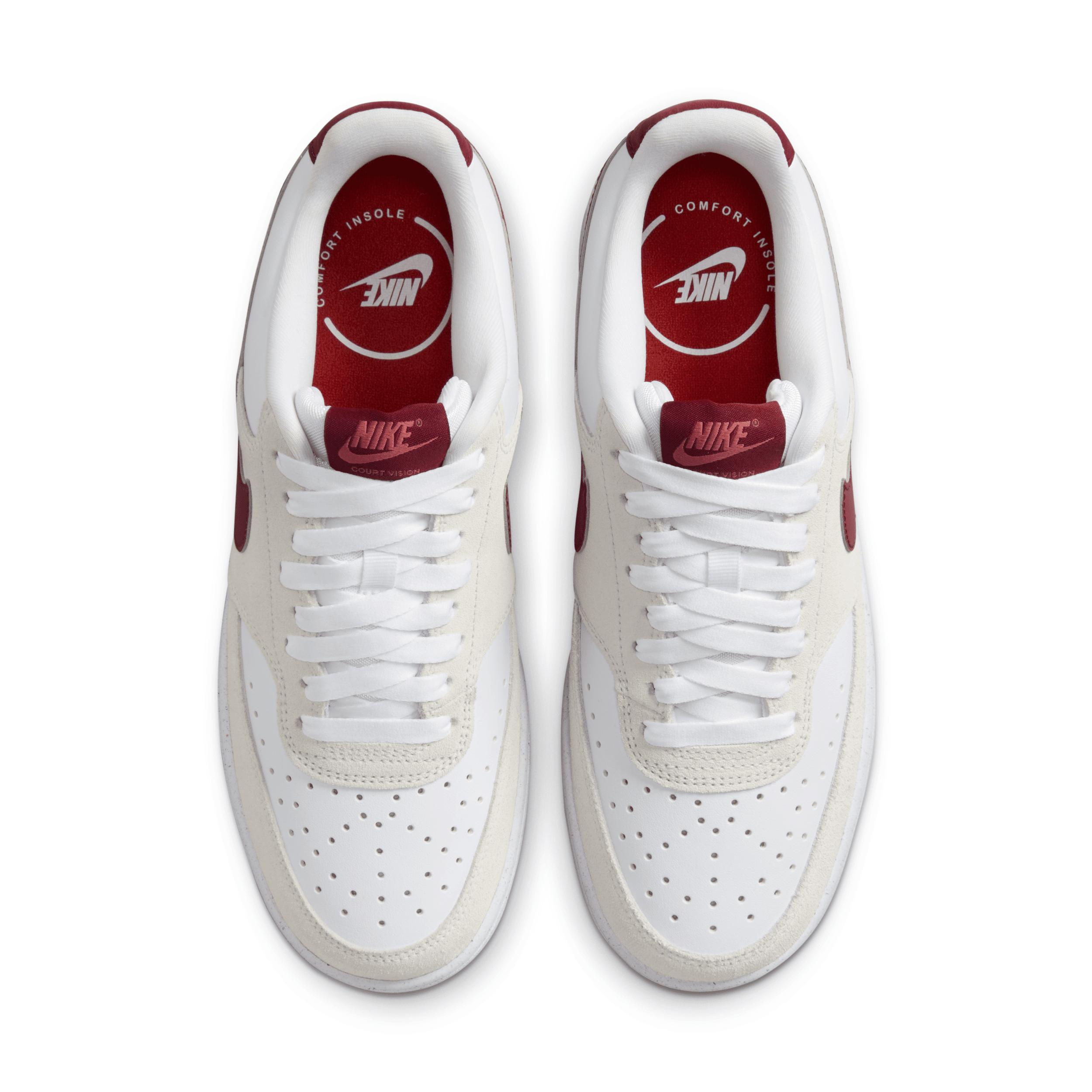 Nike Court Vision Low Women's Basketball Sneakers, Size: 12, White Team Red Product Image