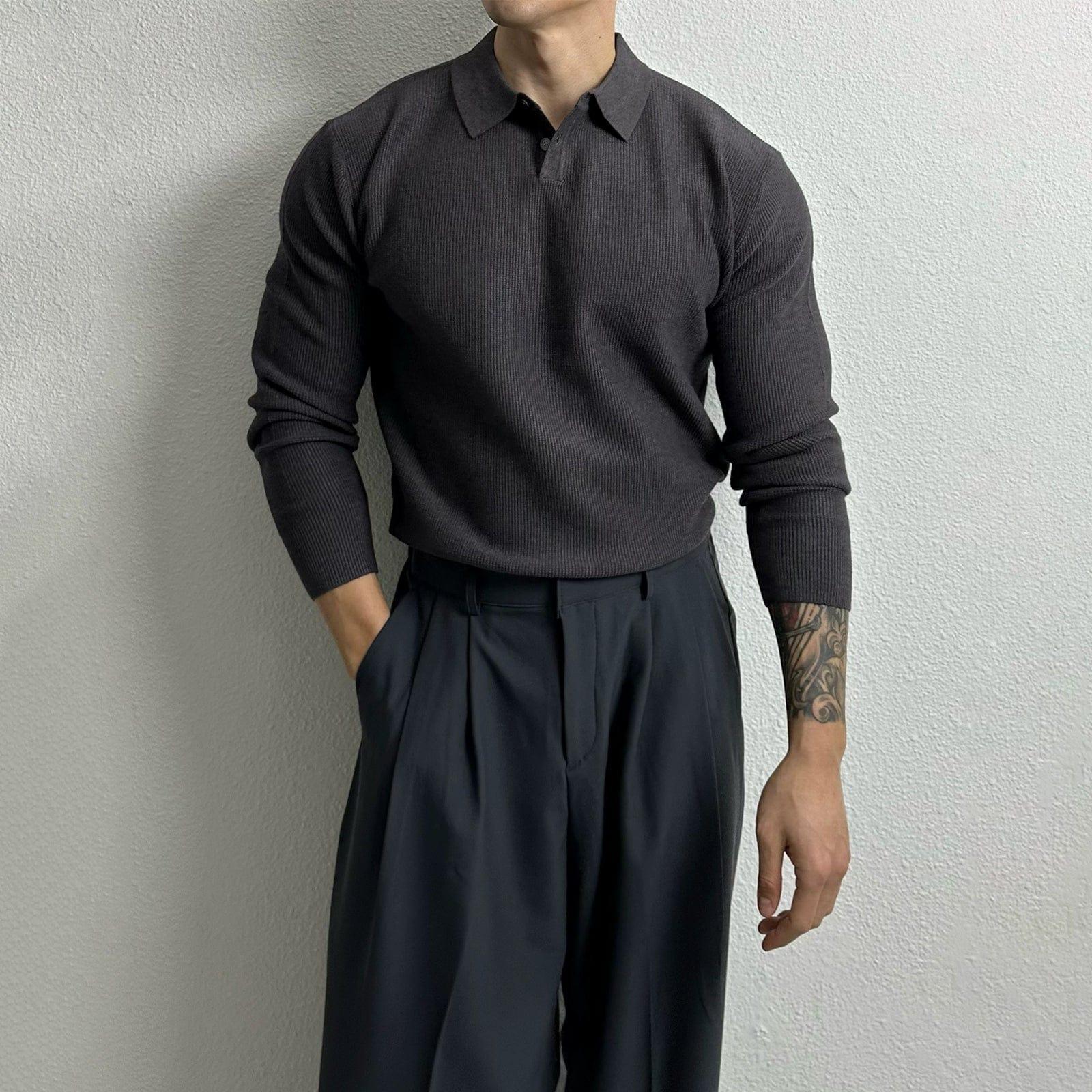 RT No. 10934 KNIT POLO LONGSLEEVE Product Image