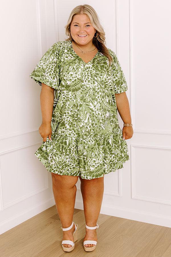 Palm Petal Breeze Mini Dress Curves Product Image
